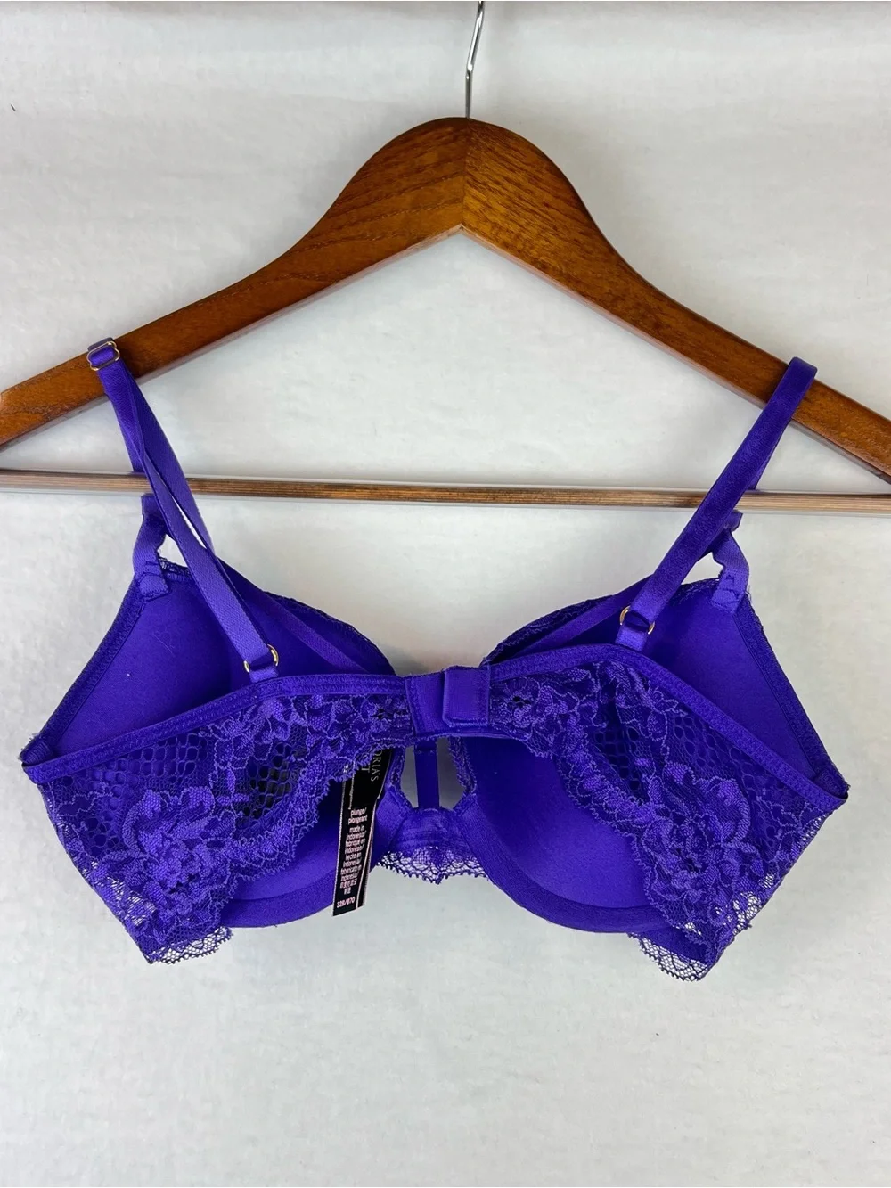Victoria's Secret Bombshell Add 2 Cups Lace Detail Bra Purple 32B